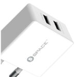 SPACE WC-101 Dual USB Wall Charger 2.4A with Micro USB Cable – Fast Charging Adapter for Android & iOS
