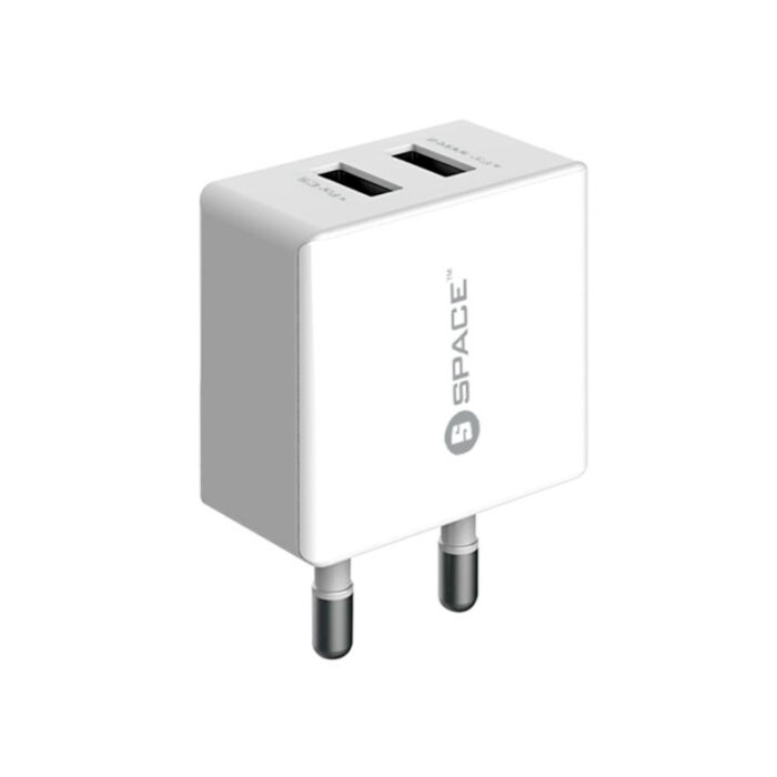 SPACE WC-101 Dual USB Wall Charger 2.4A with Micro USB Cable – Fast Charging Adapter for Android & iOS - Image 2