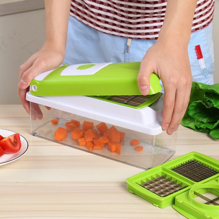 12pcs Set Nicer Dicer Plus Multi-Function Kitchen Tool Vegetables Fruits Dicer Food Slicer Cutter - Image 5