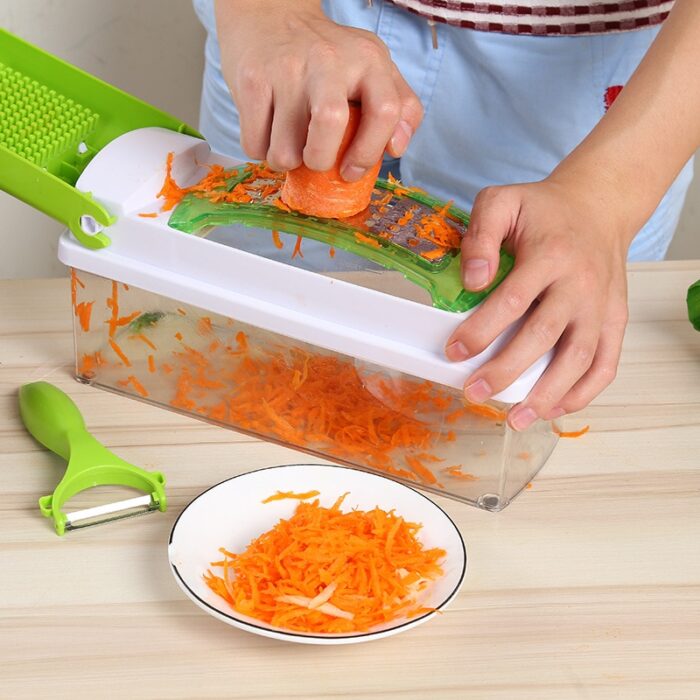 12pcs Set Nicer Dicer Plus Multi-Function Kitchen Tool Vegetables Fruits Dicer Food Slicer Cutter - Image 6