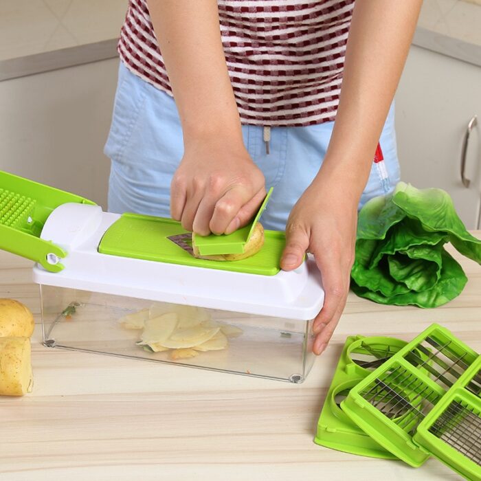 12pcs Set Nicer Dicer Plus Multi-Function Kitchen Tool Vegetables Fruits Dicer Food Slicer Cutter - Image 8