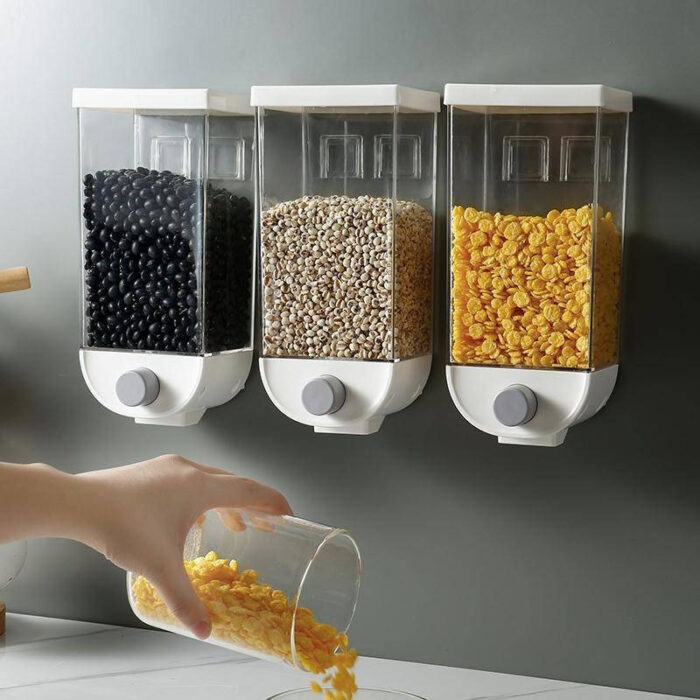 1500ml Transparent Body Eco-Friendly Wall Mounted Grain Storage Box - Image 1