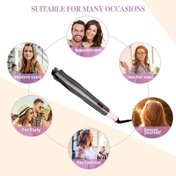 2 In 1 Hair Straightener And Curler Iron Tourmaline Ceramic Twisted Flat Iron With LCD Display - Image 2