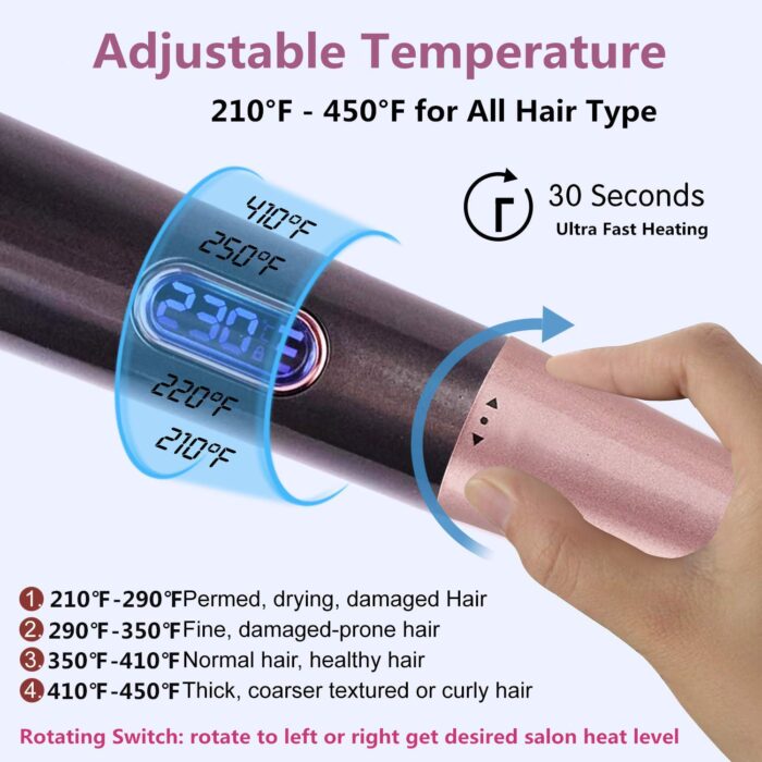 2 In 1 Hair Straightener And Curler Iron Tourmaline Ceramic Twisted Flat Iron With LCD Display - Image 5