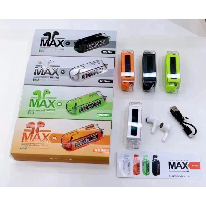 M12 Max TWS Bluetooth V5.3 LED Display Earbuds With Super Large Battery Capacity - Image 3