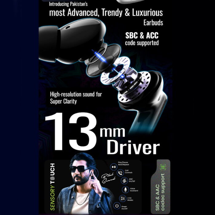 Audionic Trance Airbud 850 – Hexa Mic ANC Wireless Earbuds – 50H Playtime, 45ms Low Latency, 3D Spatial Audio, IPX5 Water Resistant and BT 5.4 TWS Earphones - Image 4