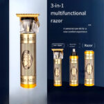 3-In-1 Vintage Grooming Set USB Rechargeable Multi-Functional Hair Clipper, Shaver, And Nose Trimmer For Men - Image 2