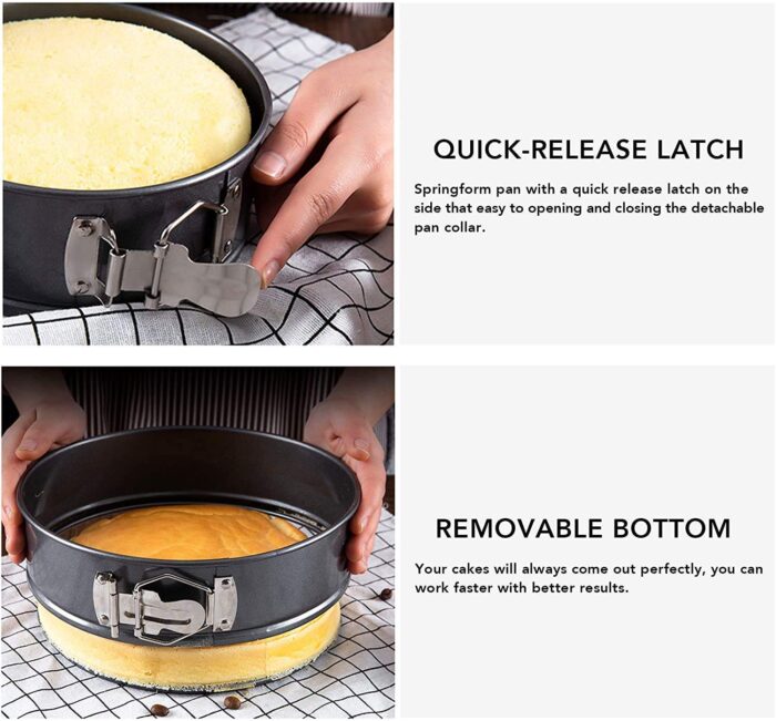 3 Pcs 24cm/26cm/28cm Round Non Stick Spring Form Cake Mold Baking Pan - Image 5