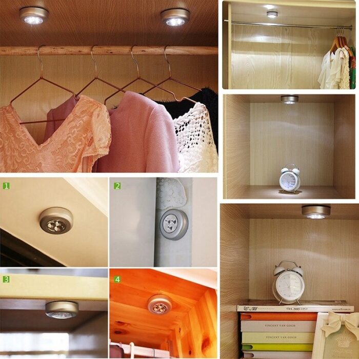 3Pcs LED Wireless Night Light Stick Click Touch Lamp Car Cabinet Closet Lamp - Image 8