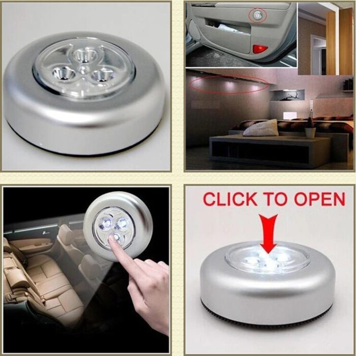 3Pcs LED Wireless Night Light Stick Click Touch Lamp Car Cabinet Closet Lamp - Image 2