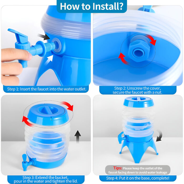 3.5-Liter Mini Portable Manual Foldable Multi-Purpose Beverage Dispenser - Image 7