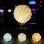 3D Magical Moon LED Night Light Desk Lamp USB Rechargeable 7 Light Colors For Home Decoration - Image 2