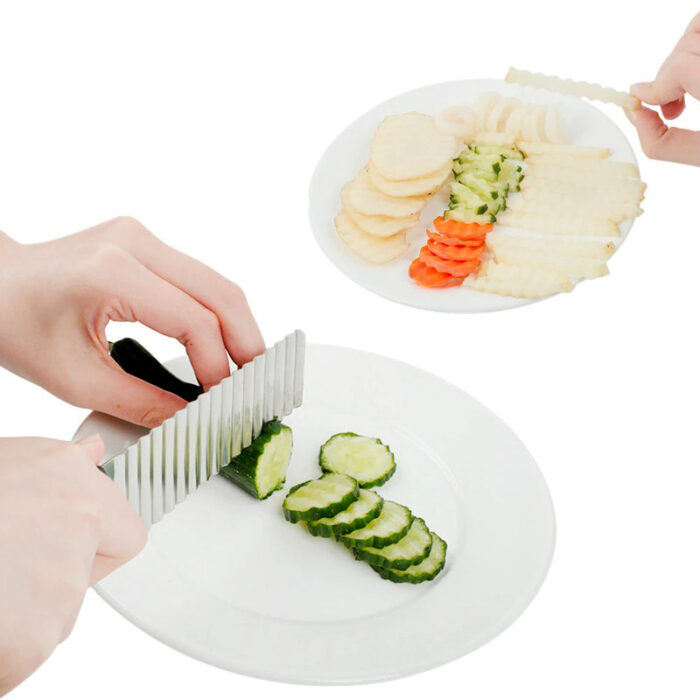 Pack Of 4 French Fries Cutter Stainless Steel Waving Knives - Image 9