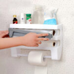 4-in-1 Multi-Purpose Wall-Mounted Kitchen Organizer Shelf with Foil Dispenser - Image 9