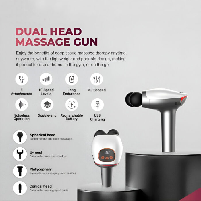BLD-922 Compact And Quiet Double-Head Portable Massager With 10 Speed Levels - Image 8