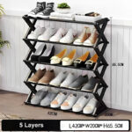 5 Layers X-Type Foldable Fashion Shoe Organizer Stand - Image 9