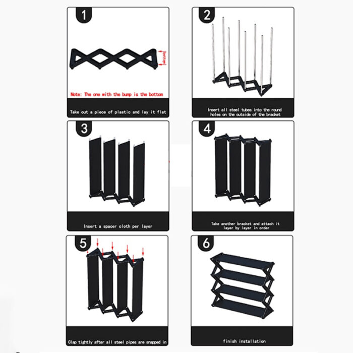 5 Layers X-Type Foldable Fashion Shoe Organizer Stand - Image 2