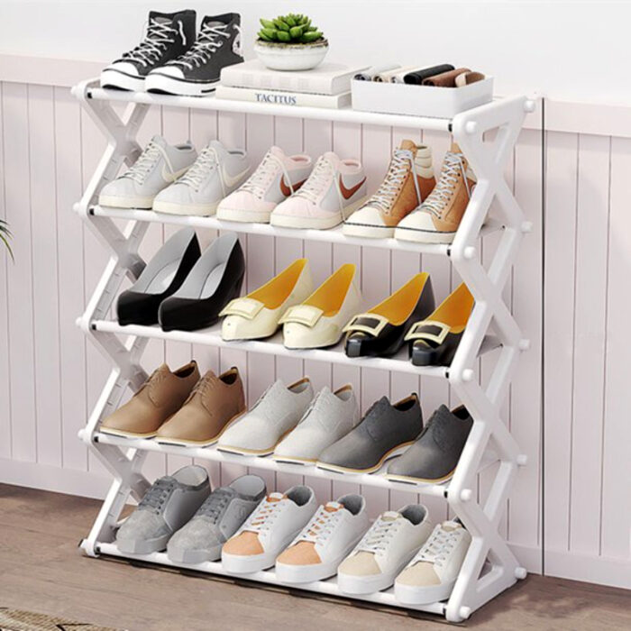 5 Layers X-Type Foldable Fashion Shoe Organizer Stand - Image 6