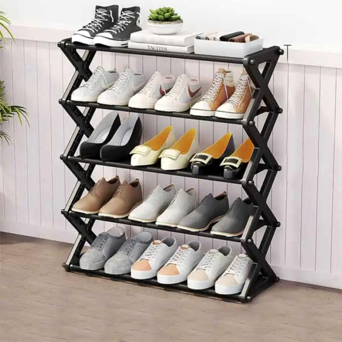 5 Layers X-Type Foldable Fashion Shoe Organizer Stand - Image 7