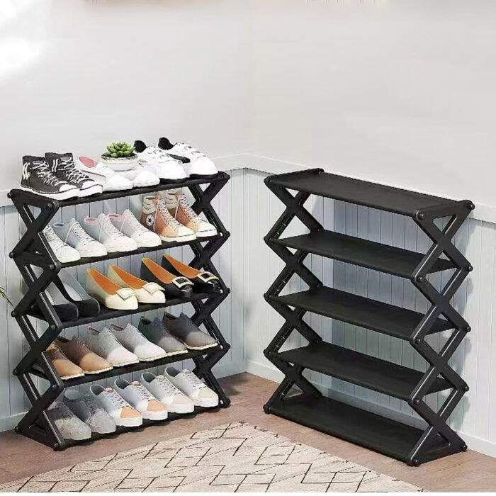 5 Layers X-Type Foldable Fashion Shoe Organizer Stand - Image 8