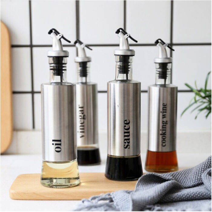 500ml High-Quality Stainless-Steel Covered Smart Glass Oil Bottle - Image 9