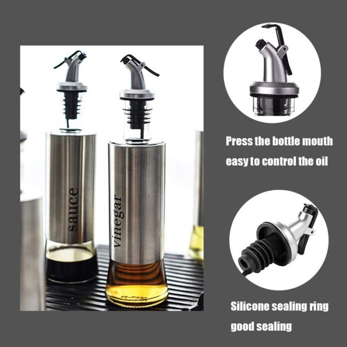 500ml High-Quality Stainless-Steel Covered Smart Glass Oil Bottle - Image 4