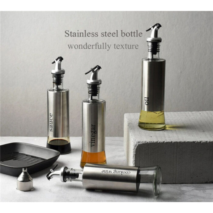 500ml High-Quality Stainless-Steel Covered Smart Glass Oil Bottle - Image 8