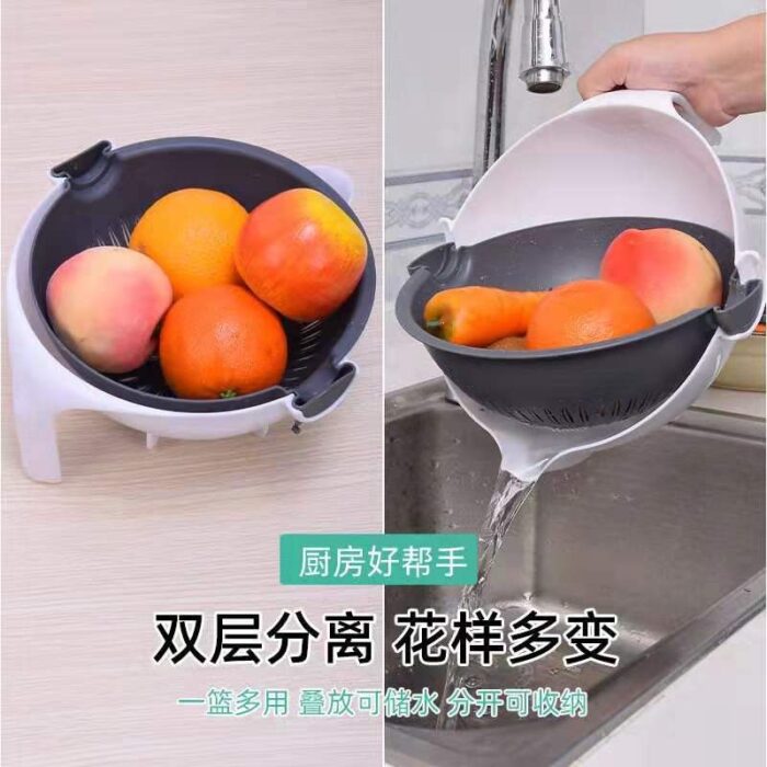 5pcs Multi-Function Vegetable Potato Slicing Shredding Machine Washing Household Grater Draining Basket - Image 5