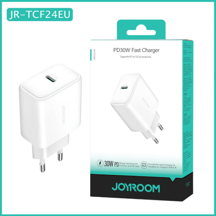 Joyroom JR-TCF24EU 30W Type-C Fast Charger with PD & QC, 6X Faster and Safer Charging - Image 1