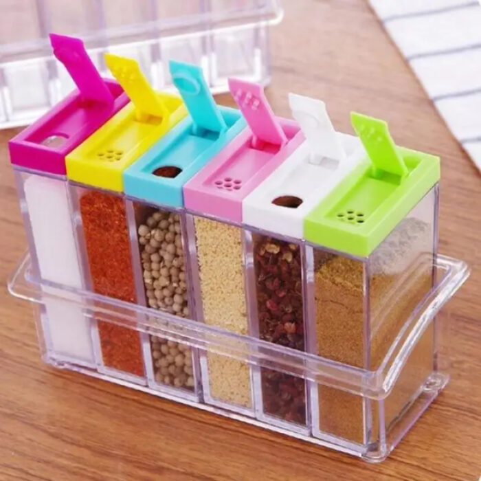 6 PCs Plastic Spice Shaker Seasoning Boxes Plastic Storage Container - Image 1