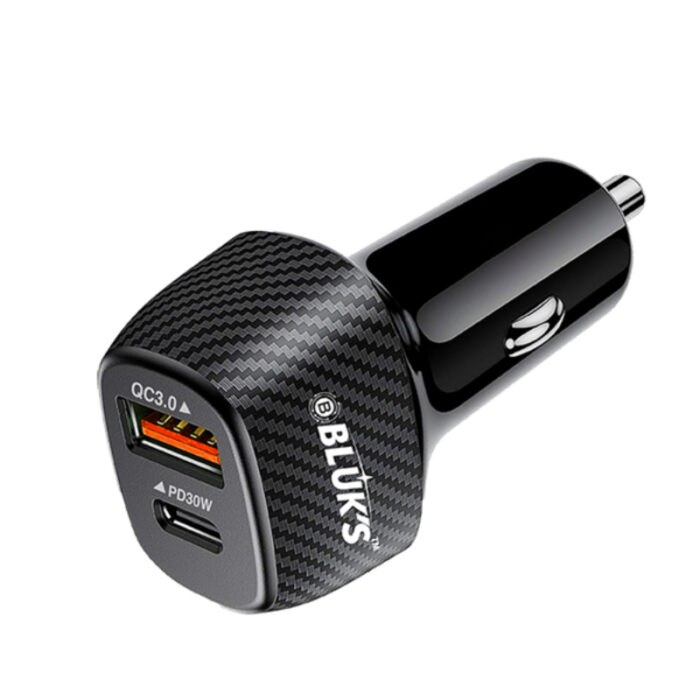 BLUK’S BX-652 Compact 48W Car Charger – Dual Port Fast Charging with Smart Safety Chips - Image 2