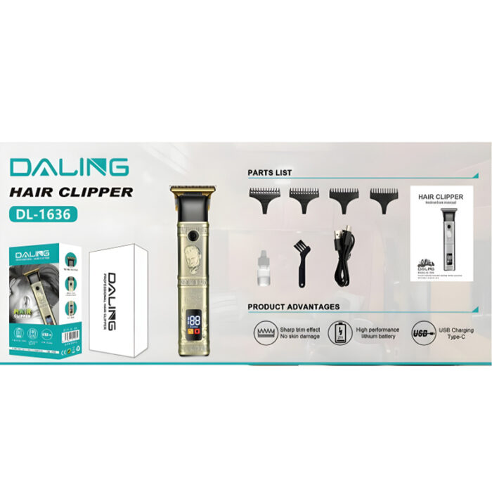 Daling DL-1636 High Performance Professional Clipper For Men With LCD Display - Image 3