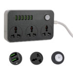 2500W 3.4A Power Socket With 3 Anti-Static AC Sockets And 6 Intelligent USB Charging Ports - Image 4