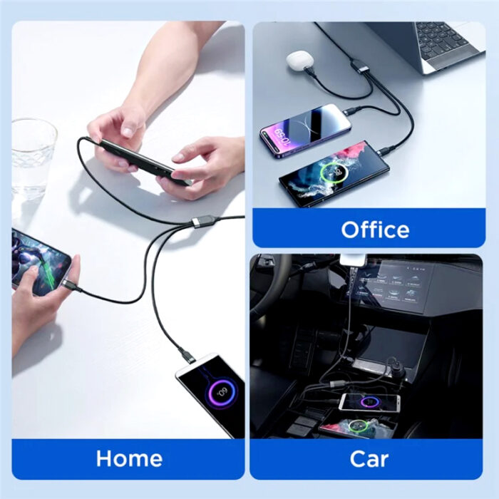 JoyRoom S-A18 3-in-1 Fast Charging and Data Cable – USB-A to Lightning, Type-C, and Micro, 3.5A - Image 11