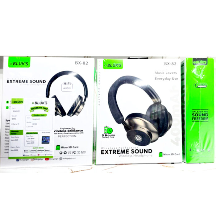 BLUK’S BX-82 Wireless Headphones–Extreme Sound Quality, Stylish Design & Endless Entertainment - Image 3