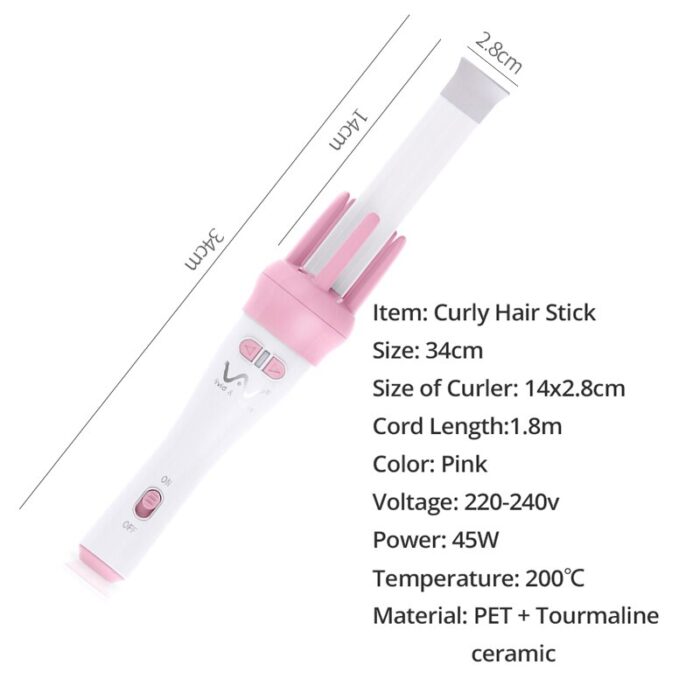Automatic Hair Curler Rotating Rolling Iron Fast Styling Wand Ceramic Heating Tube with Plant Protein Coating - Image 6