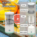 Automatic Household Electric Citrus Juicer With USB & Cleaning Brush - Image 6