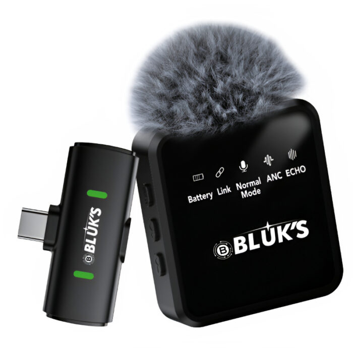 BLUK’S BX-17 Professional Lavalier Microphone with ANC- Bluetooth 5.2 Wireless Lapel Mic for Content Creation, Teaching, Interviews & Live Streams - Image 1