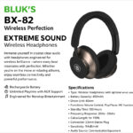 BLUK’S BX-82 Wireless Headphones–Extreme Sound Quality, Stylish Design & Endless Entertainment - Image 8