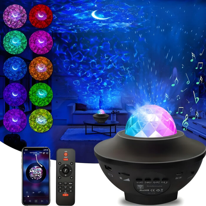 Compact Multi-Functional LED Galaxy Projector Light With Built-In Bluetooth Speaker – Portable Mini Design (3) Compact Multi-Functional LED Galaxy Projector Light With Built-In Bluetooth Speaker – Portable Mini Design - Image 1