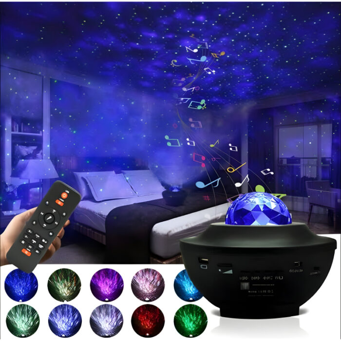 Compact Multi-Functional LED Galaxy Projector Light With Built-In Bluetooth Speaker – Portable Mini Design - Image 5