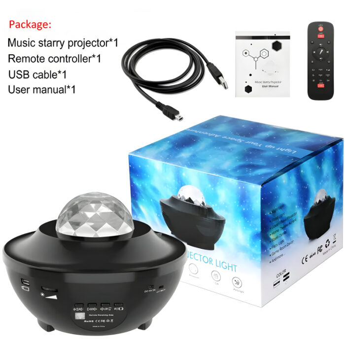 Compact Multi-Functional LED Galaxy Projector Light With Built-In Bluetooth Speaker – Portable Mini Design - Image 6