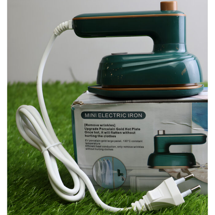 Mini Compact EV Porcelain Gold Electric Iron Effortless Precision With 130°C Constant Temperature For Efficient Dry And Wet Ironing - Image 1