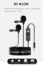 Dual-Head 3.5mm TRRS Condenser Lavalier Microphone PC Mobile Phone - Image 5