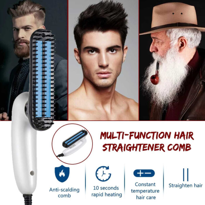 Electric Multifunctional 2-In-1 Heated Hair & Beard Straightener Comb - Image 9