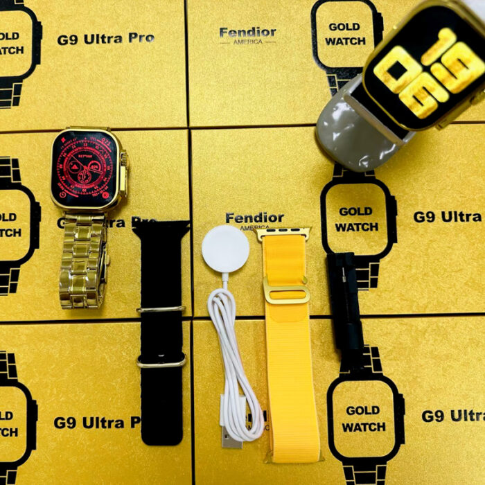 Fendior American Gold Edition G9 Ultra Pro Series 8 Smartwatch with 3 Extra Straps - Image 5