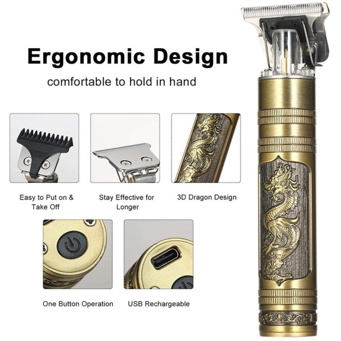 Hair Clipper Rechargeable Thread Engraving Trimmer For Men USB Electric Barber Shaving Machine - Image 5