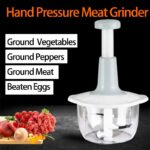 Four Blade Hand Pressure Vegetable Grinder Manual Kitchen Chopper Garlic Masher