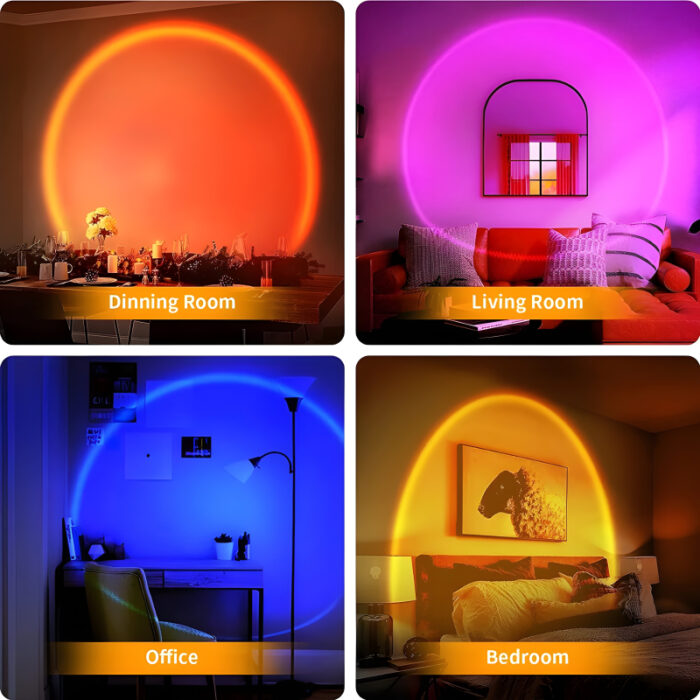 High-Efficiency USB Sunset Projector Lamp With 16-Color LED And Remote Conatrol - Image 2