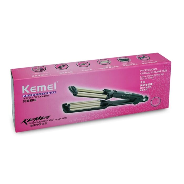 KEMEI Professional Hair Curler With 3 Barrels Big Wave Curling Iron Ceramic Hair Styling Tool - Image 5